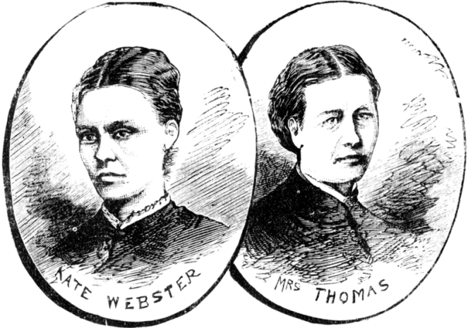 Kate Webster and Julia Martha Thomas, image from the Illustrated Police News in 1879 (image courtest of Wikimedia Commons)