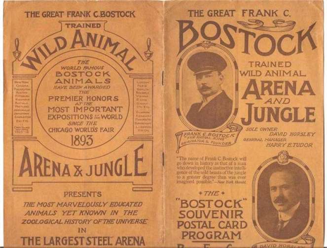 Leaflet advertising one of Frank Bostock's shows (image from National Fairground Archive)