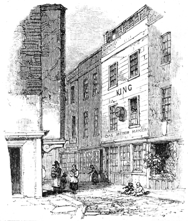 Cock Lane as seen in Memoirs of Extraordinary Popular Delusions and the Madness of Crowds, 1852 (image from Wikimedia Commons)