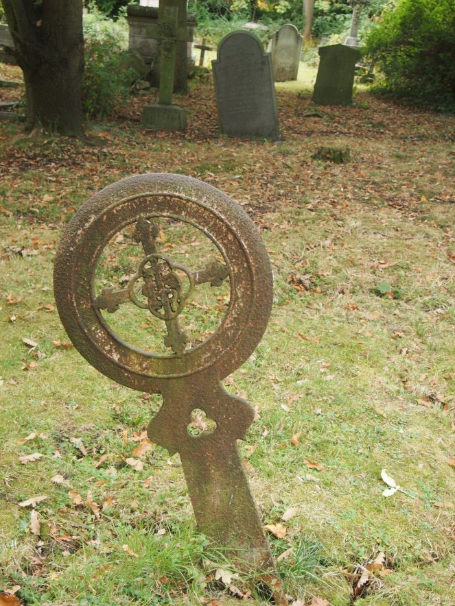 An unusual iron grave marker