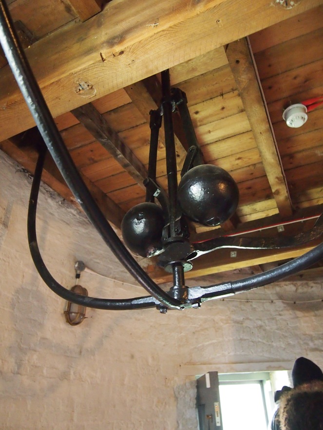 The centrifuge helps to regulate the speed of the windmill's machinery