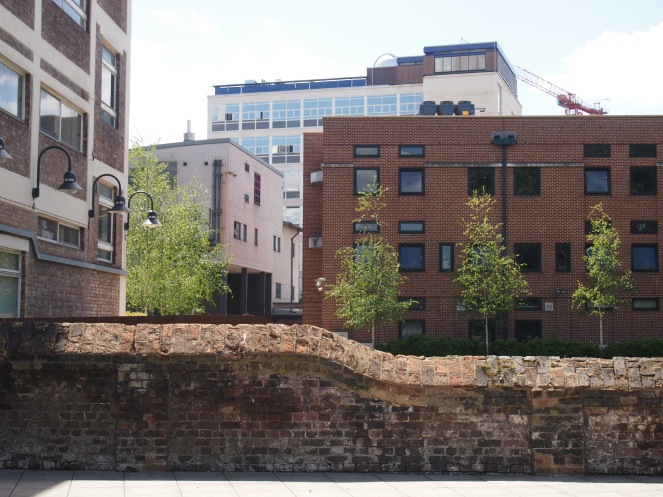 A part of the old cemetery boundary wall