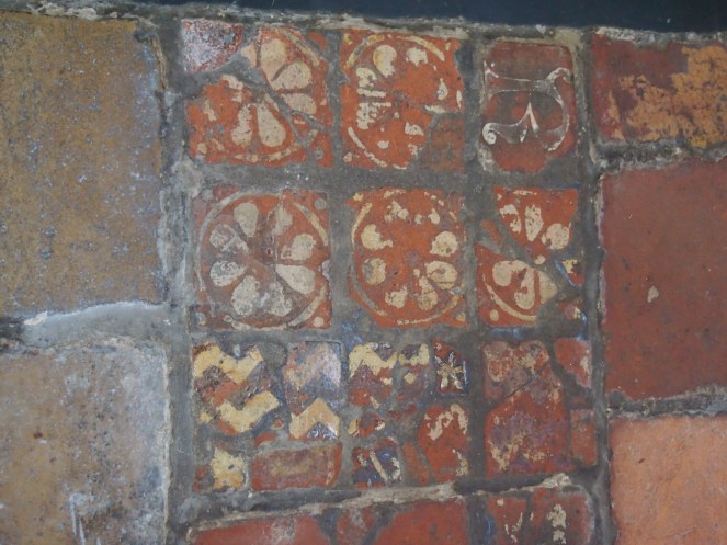 Medieval tiles in the church of St Nicholas