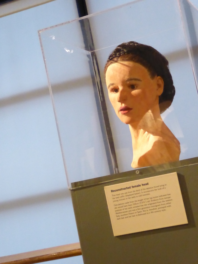 Reconstruction of the Spitalfield lady's possibly appearance, on display at the Museum of London