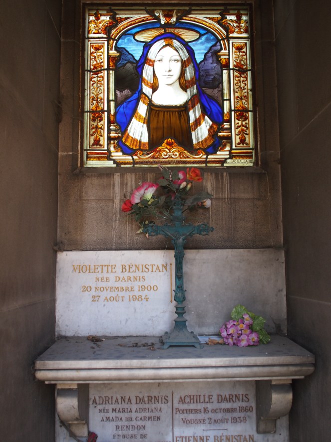 Inside one of the "phone box" style tombs