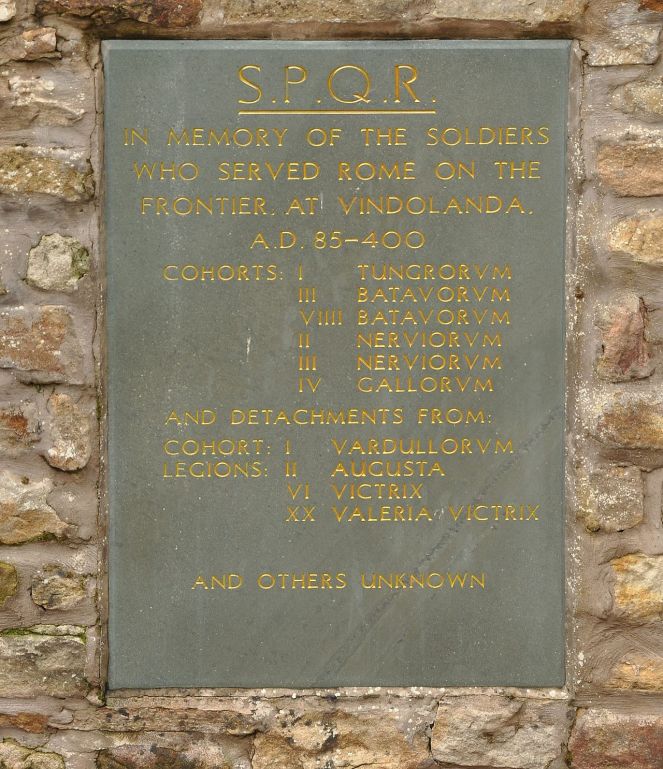 Memorial tablet honouring the soldiers stationed at Vindolanda during the Roman period (image by Nilfanion on Wikimedia Commons)